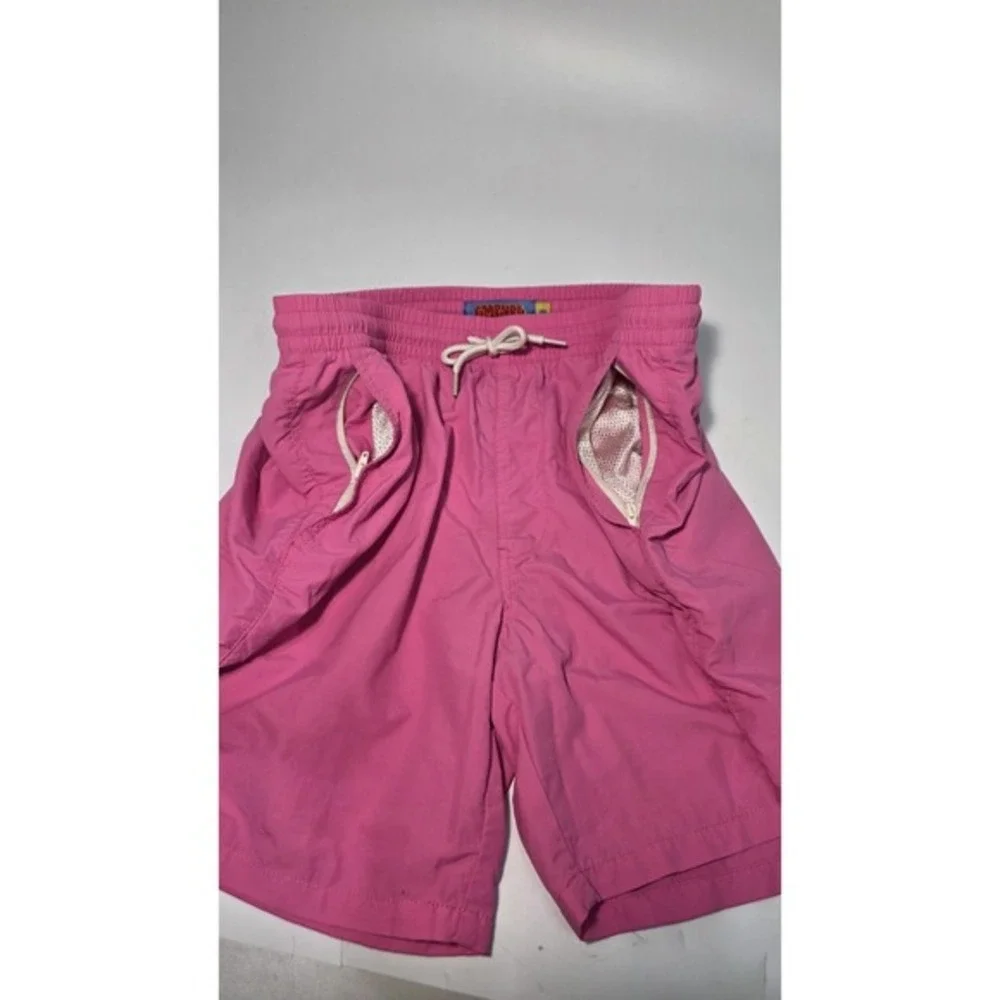 Empyre Mens Swim Trunks Size M Pink with Pockets Elastic Waist Swim Beach Resort
